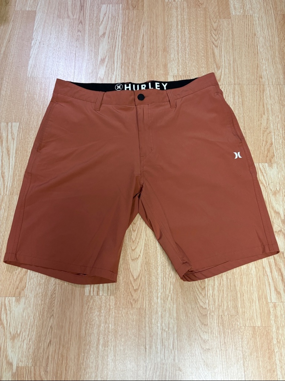 Hurley Men's Rust Red Performance Flat-Front Shorts